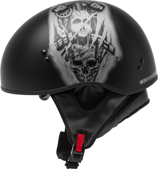 GMAX Half Helmet Tormentor Black/Silver