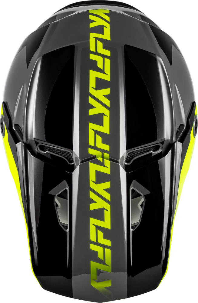 FLY RACING KINETIC CREST HELMET GREY/BLACK/HI-VIS