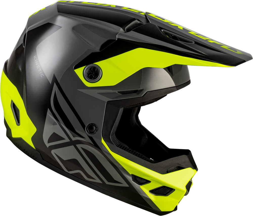 FLY RACING KINETIC CREST HELMET GREY/BLACK/HI-VIS