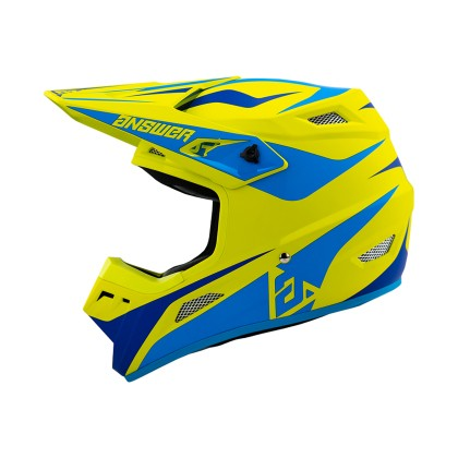 Answer 26 AR1 Mototown Helmet Matte Hyper Acid/Cyan/Dark Blue