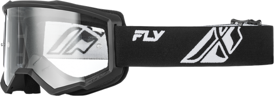 FLY RACING FOCUS GOGGLE BLACK/WHITE W/ CLEAR LENS