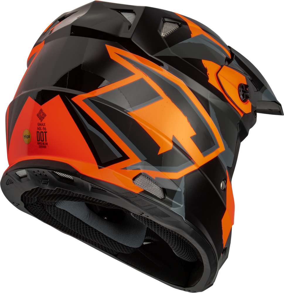 GMAX MX-96S SPLINTER HELMET BLACK/ORANGE
