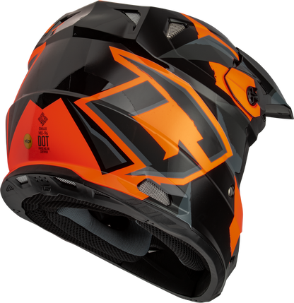 GMAX MX-96S SPLINTER HELMET BLACK/ORANGE