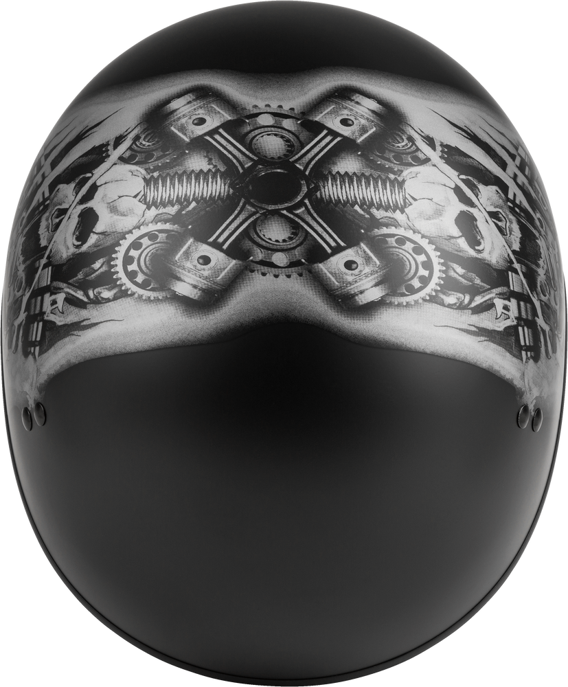 GMAX Half Helmet Tormentor Black/Silver