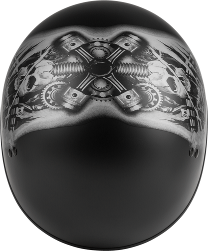 GMAX Half Helmet Tormentor Black/Silver