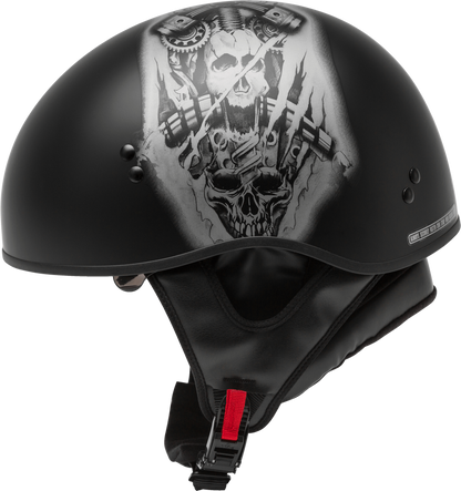 GMAX Half Helmet Tormentor Black/Silver