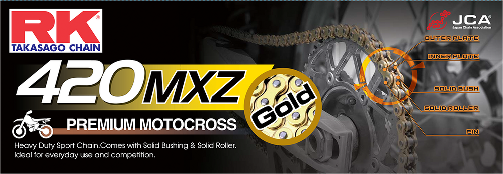 RK EXCEL GB420MXZ DRIVE CHAIN GOLD 420 X 116