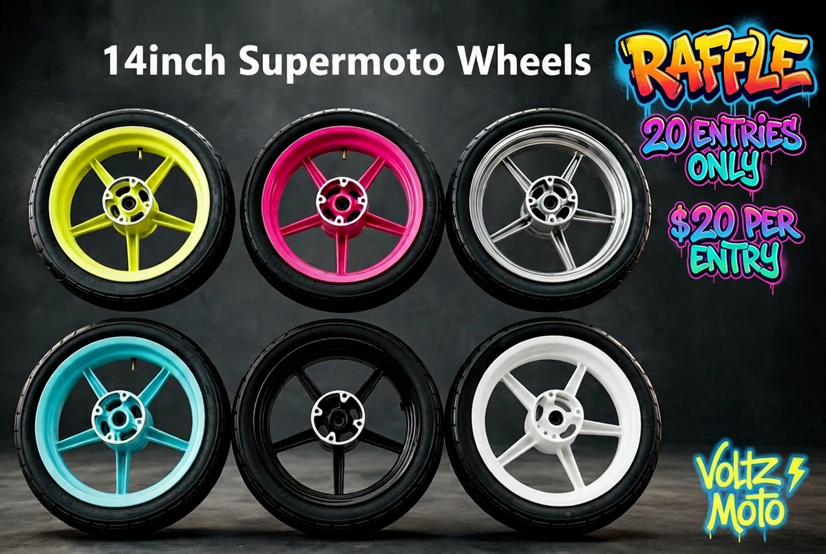 Raffle for Supermoto 14inch Wheel Set — 20 Tickets at $20 Each