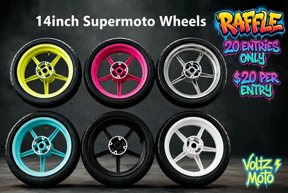 Raffle for Supermoto 14inch Wheel Set — 20 Tickets at $20 Each
